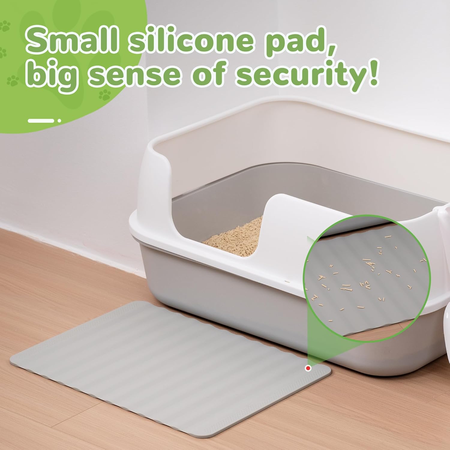 Dog Food Mat - Wave Cat Food Mat Pet Food Mat Dog Bowl Mat Waterproof Pet Mats for Food and Water for Floors Waterproof(Gray)