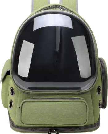 Cat Backpack Carrier for Cats and Small Dogs, Breathable Cat Bubble Backpack, Airline Approved Pet Travel Carrier for Hiking Camping Outdoor(Green)