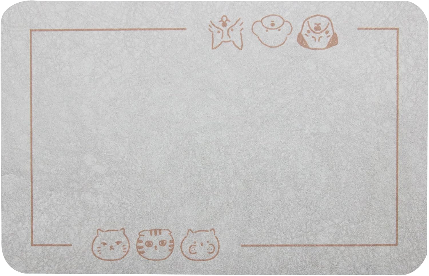 Cat Pet Food Mat - Non-Slip Bottom Absorbent Quick Dry Feeding Mat for Dogs and Cats - Pet Supplies, 11.8"x18.1" Beige