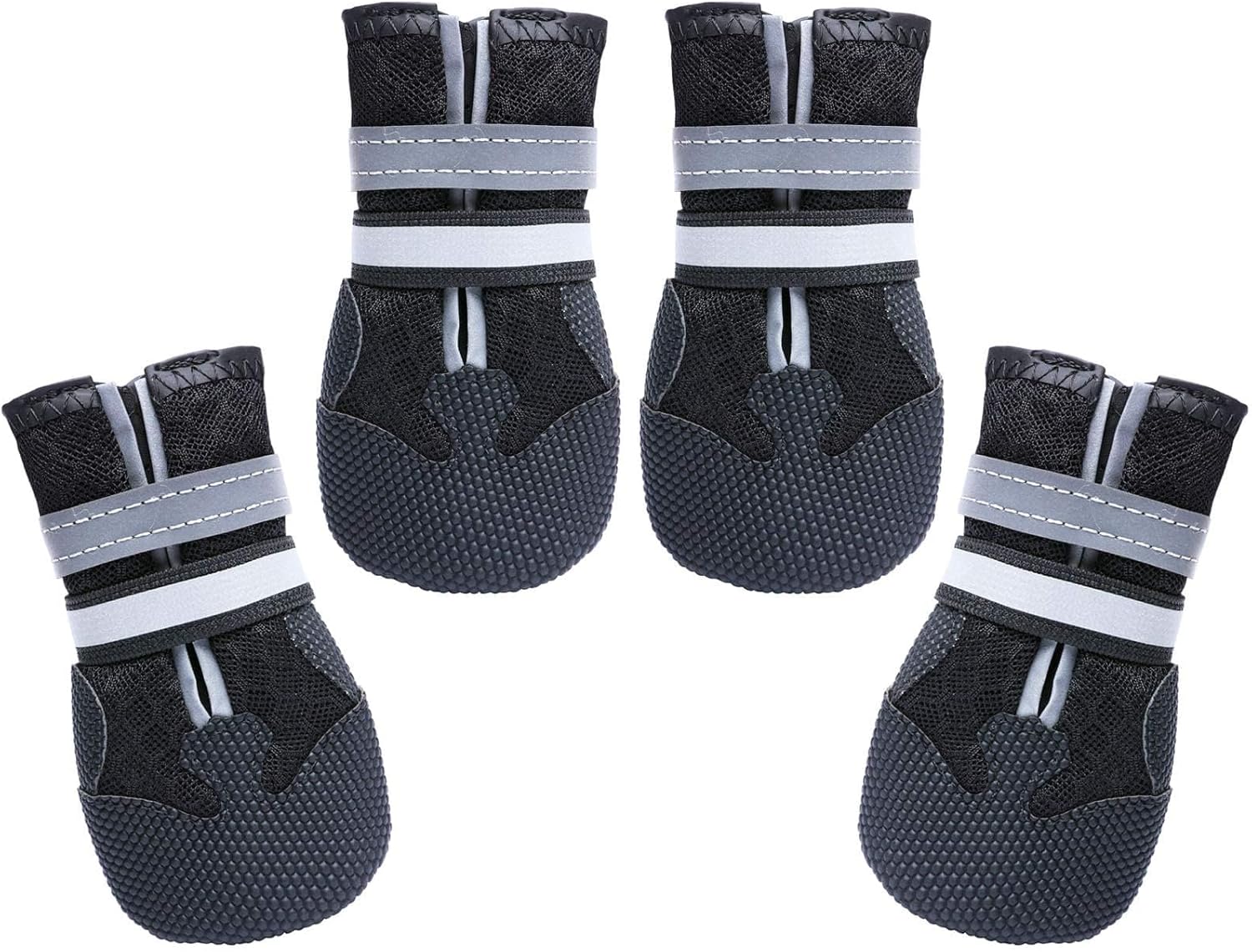 Breathable Dog Boots for Medium Large Dogs,Non-Slip Dog Shoes for Winter Snow and Summer Hot Pavement,Lightweight Paw Protector Dog Booties for Outdoor Walking Indoor Hardwood Floors