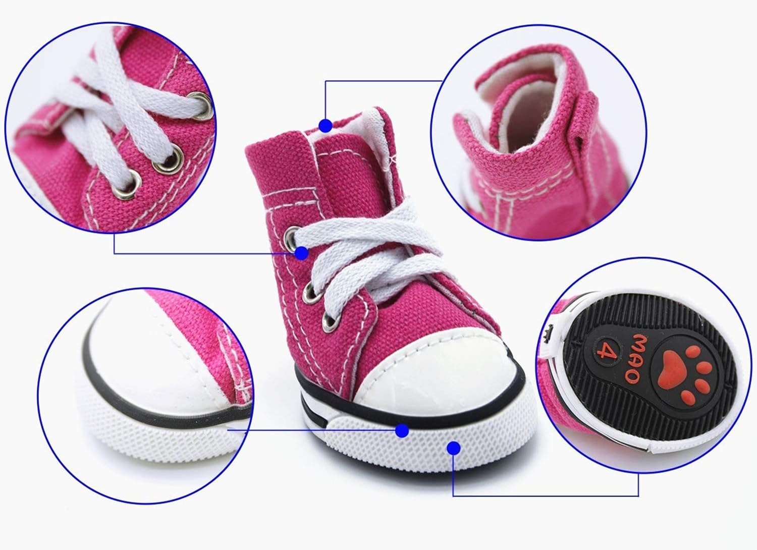 Pet Shoes Puppy Shoes Casual Style Anti-Slip Boots Sneaker Booties (#5(1.892.36), Pink)
