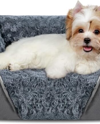 Dog Bed for Large Medium Small Dogs/Puppy, Rectangle Washable, Orthopedic, Soft Calming Sleeping Durable Pet Cuddler with Anti-Slip Bottom S(20"x19"x6")