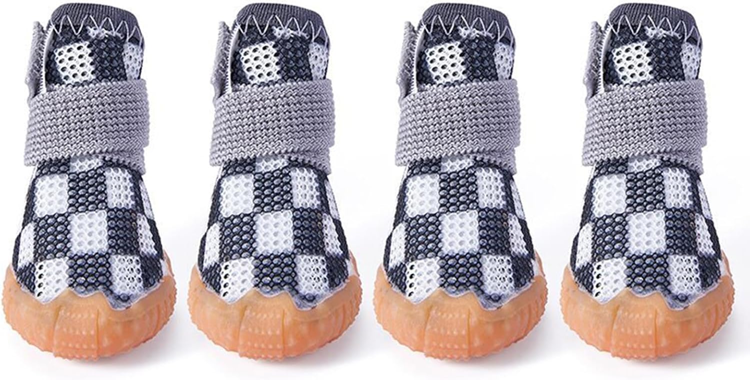 Dog Shoes for Small Dogs,Breathable Dog Boots,Pet Paw Protector for Hot Pavement and Winter Snow,Outdoor Walking and Indoor Hardfloors(Black-Size 3)