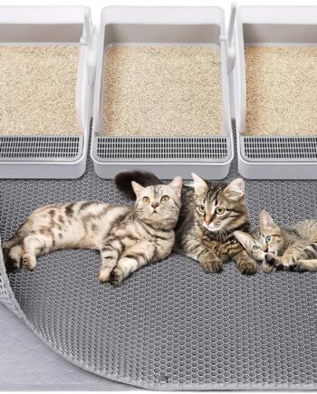 Cat Litter Mat - Extra Large XL 45"x 27" Cat Litter Trapping Mat, Machine Washable Double Layer Design, Urine & Waterproof for Kitty- Easy Clean for Floor