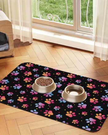 Dog Food Mat Absorbent Bowl Mats No Stains Quick Dry Waterproof Pet Cat Placemats for Food and Water, 30x45cm
