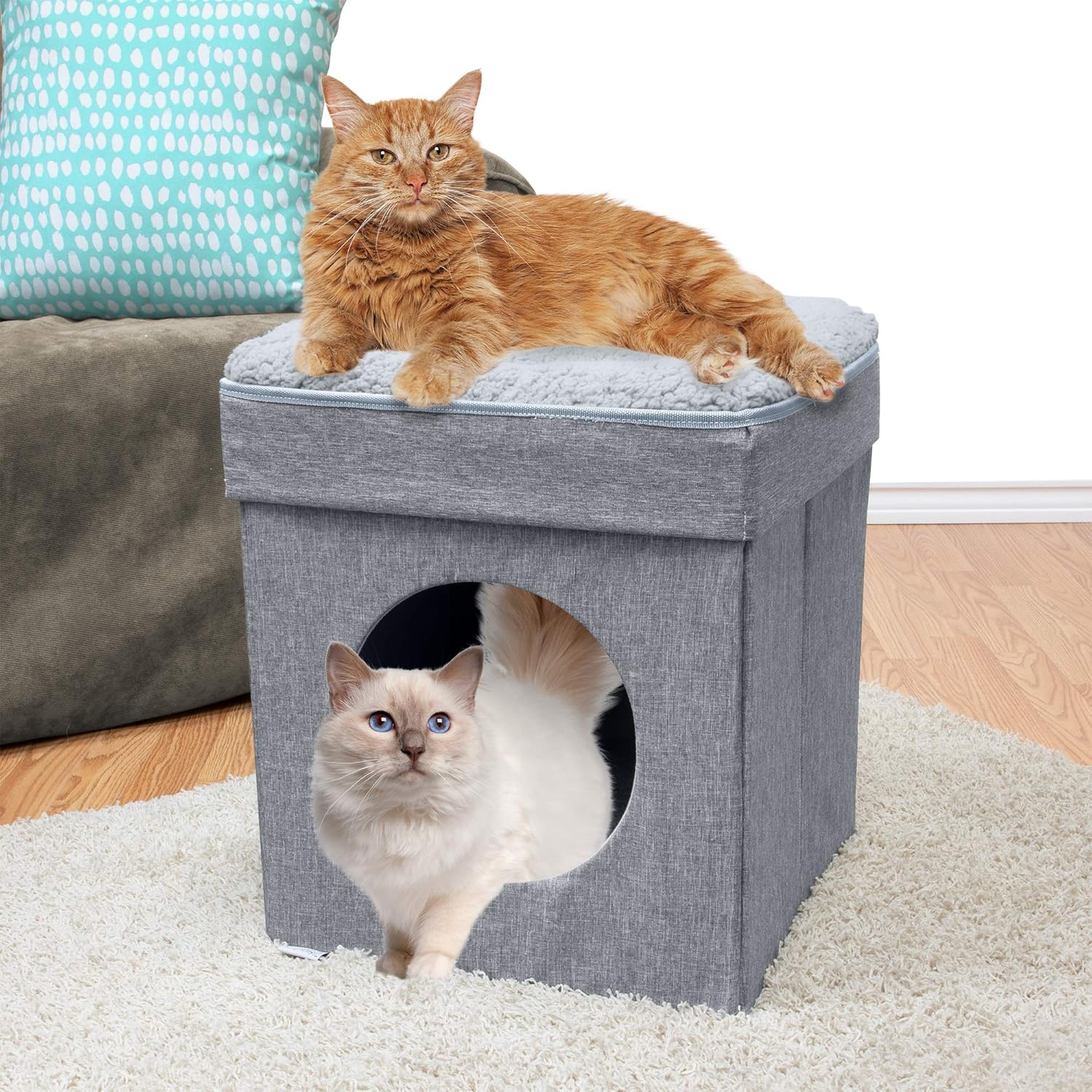 Large Cat Bed, Stackable Cat Cube, Indoor Cat House/Cat Condo, Cat Scratcher