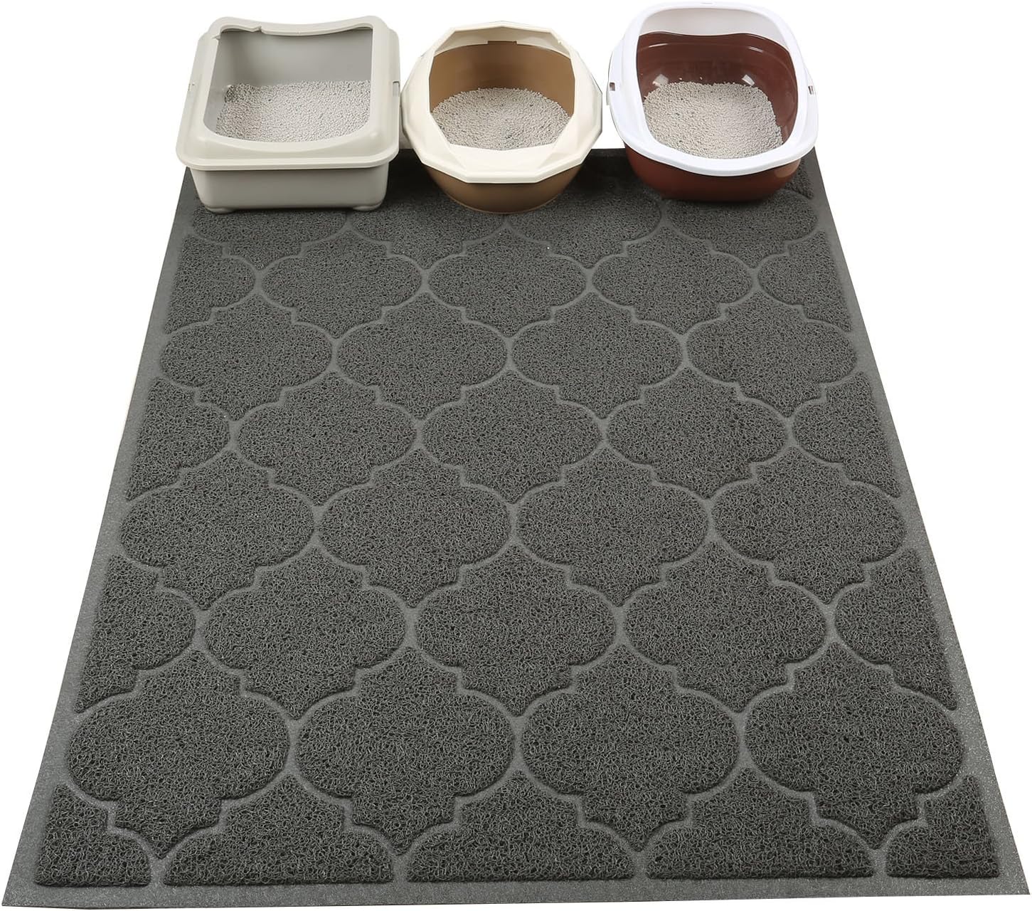 Cat Litter Mat, XL Super Size, Phthalate Free, Easy to Clean, 46x35 Inches, Durable, Soft on Paws, Large Litter Mat.